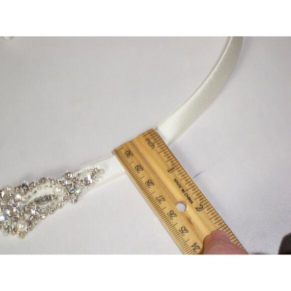 Bridal beaded belt sash, thin bridal belt sash, wedding skinny belt sash - Picture 4 of 6